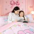 thumbnail image 4 of meiyoeat Balloon Pastel Monogram R Full Size Comforter Sets,Cute Rainbow Gradient Letter Design Bedding Comforter Set For Girl,Pink Reversible,3-Piece,1 Comforter and 2 Pillowcases, 4 of 7