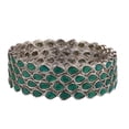 thumbnail image 7 of Efulgenz Crystal Tear Drop Green Bangle Bracelet Indian Oxidized Jewelry Boho Bohemian Faux Kundan Bangle Bridal Wedding Jewelry Indian Bangle Set for Women (4 Pcs) Size 2.4, 7 of 7