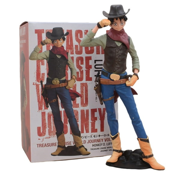 Njube Anime Cartoon PVC Model Luffy Figure（Cowboy Ver.）Dolls Toy Decorative Ornaments Exquisite Birthday Gift