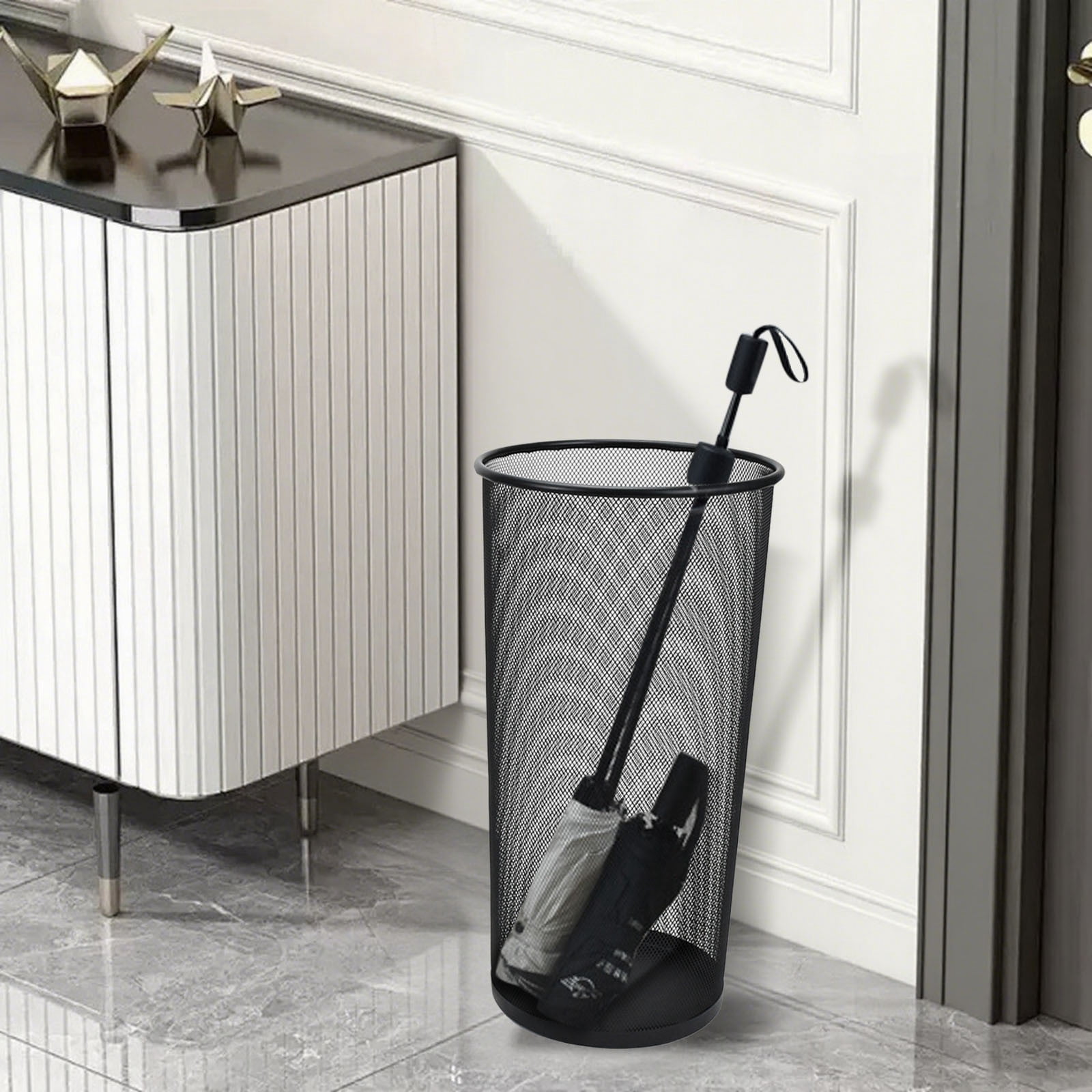 2 Pack Large Metal Mesh Umbrella Stands - 10.5x20 Inch Freestanding Umbrella Holder for Entryway, Organizes Canes, Walking Sticks & Wrapping Paper - Home, Office & Hotel Storage Solution