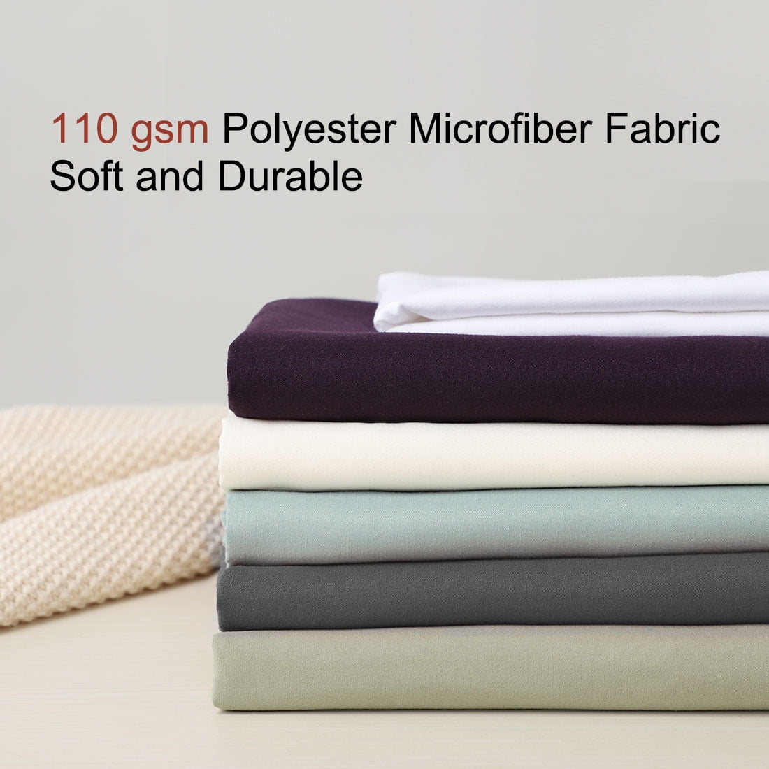 Unique Bargains 4-Piece Soft Microfiber Pillowcases Grey Standard(20"x26")
