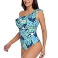 thumbnail image 2 of Gaeub Flying Swallows Women's One Shoulder Ruffle Tummy Control Swimwear for Swimming Surfing Beach Party - XX-Large, 2 of 8
