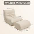 thumbnail image 3 of Homefun Lounge Chair with Ottoman,Modern Bean Bag Floor Chair with Non-Slip Base,Soft Chenille Reading Chair,No Assembly Required,Beige, 3 of 7