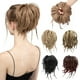thumbnail image 1 of 1 pieza de moño sintético desordenado con trenzas, moño con banda elástica, extensiones de cabello postizo liso para mujer, 1 of 5