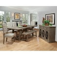 thumbnail image 2 of Pemberly Row Contemporary Wood Dining Bench in Weathered Natural, 2 of 7