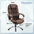 thumbnail image 4 of Lacoo Leather High Back Office Chair Ergonomic Executive Office Chair Swivel Computer Desk Chair Lumbar Support Soft Cushioned Padded Arms, Brown, 4 of 7