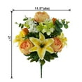 thumbnail image 3 of Mainstays 21in Indoor & Ourdoor Artificial Mixed Floral Lily & Cabbage Rose Bouquet, Yellow Color., 3 of 8