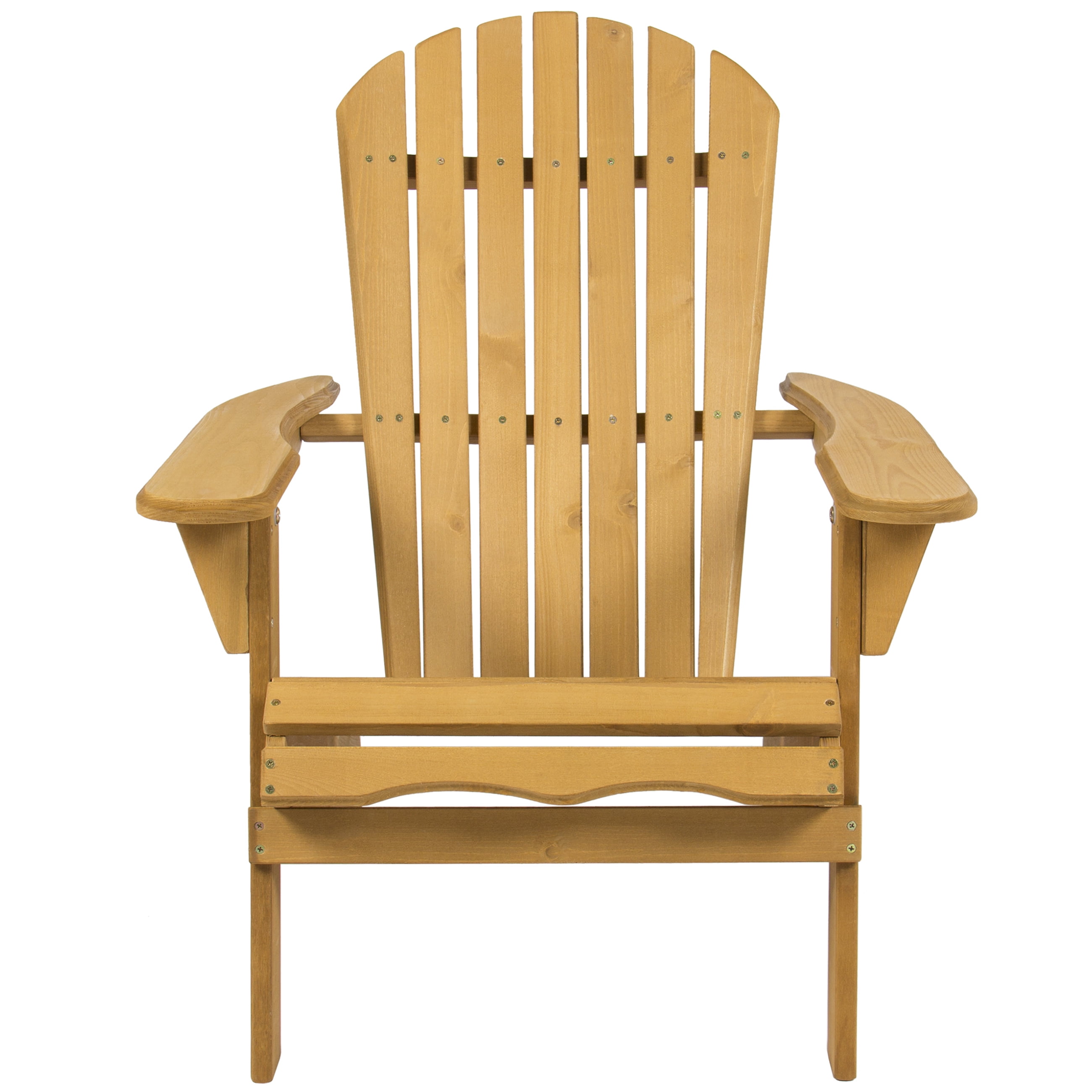 Beige Outdoor Adirondack Wood Chair Foldable Patio Lawn Deck Garden