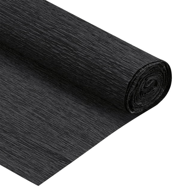 Unique Bargains Rouleaux de Papier Crêpe 7,5 Pi de Long 20 Pouces de Large, Noir, Lot de 2