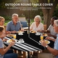 thumbnail image 3 of Round Outdoor Tablecloth with Umbrella Hole and Zipper, Black Striped Tablecloth with Elastic Waterproof, Farmhouse Black White Stripes Patio Table Covers for 31" - 35" Picnic Pool Tables, 3 of 9