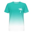 thumbnail image 4 of RYDCOT Men's Short Sleeve Palm Tree Graphic Tees Summer Crewneck Cotton Top Shirt Beach Vacation T-Shirts Sky Blue, 4 of 5