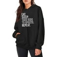 thumbnail image 4 of 2025 Christmas Baggy Hoodies Ladies Letter Print Graphic Sweatshirt with 2 Pockets Casual Pullover Tops Loose (2XL, Black 08), 4 of 6