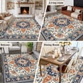 thumbnail image 5 of 5'x8' Area Rugs, Orange Blue Boho Southwestern Indoor Outdoor Area Rug for Living Room Bedroom, Ethnic Rustic Classical Washable Bathroom Rugs Kitchen Floor Carpet Mats Home Decor Aesthetic, 5 of 8