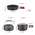 thumbnail image 3 of Bulin Camping Cookware Mess Kit, Backpack Portable Campfire Cooking Pots Pans Kettle Set, Lightweight Durable Cook Gear for Open Fire Hiking, Outdoor (BPA Free Bowls, Plates) ,12PCS, 3 of 5
