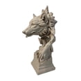 thumbnail image 3 of Escultura de Cabeza de Lobo Macarena Adorno de Mesa Gris, 3 of 8