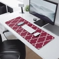 thumbnail image 2 of Long Mouse Pads for Desk,Burgundy Geometric Quatrefoil Pattern Desk Mats on Top Of Desks, Desk Mouse Pad Extra Large with 3mm Non-Slip Base and Stitched Edge for Gaming,Office,Work,Home 31.5"x11.8", 2 of 6