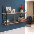 thumbnail image 6 of Sorbus Floating Shelf with Metal Brackets, 24"L x 6" W x 16" H Wall Mounted Rustic Wood Wall Storage, 6 of 8