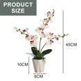 thumbnail image 2 of Flor falsa de tres puntas phalaenopsis bonsái de escritorio pequeña planta decorativa decoración flor artificial planta verde artificial, 2 of 5