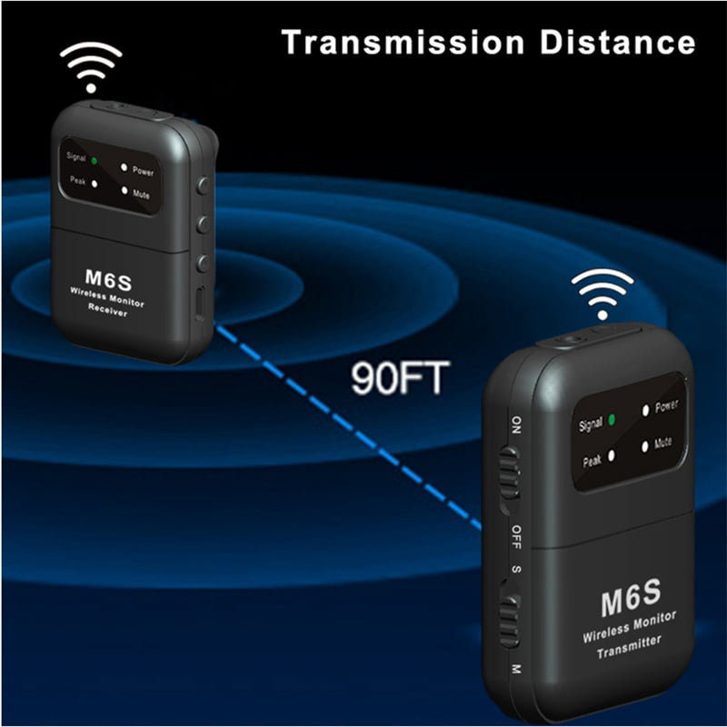 2.4GHz Wireless Earphone Monitor Transmission System Rechargeable IEM Transmit Receiver Mono/Stereo Switch