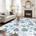 thumbnail image 2 of 5'x7' Area Rugs for Living Room Bedroom, Blue Teal Coastal Washable Rug Carpet Runner Indoor Outdoor, Coral Starfish Seaside Summer Beach Non Slip Floor Mats Area Rug for Kitchen, Nursery, 2 of 8