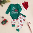 thumbnail image 4 of Kaprioy Baby Boy Romper Infant Baby Boy Christmas Clothes Set MY 1st Christmas Romper Long Sleeved Romper With Printed Pants Hat Holiday Dress Set, 4 of 5