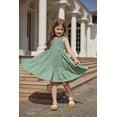 thumbnail image 3 of Arshiner Dresses for Girls Toddler Elastic Waist Loose Dress Summer Tiered Flowy Midi Dress Toddler Girl Dress, 3 of 6