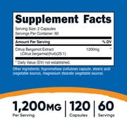 Nutricost Citrus Bergamot Capsules (120 Capsules, 60 Servings / 1,200 Mg Citrus Bergamot Extract Per Serving) | Potent 25:1 Extract - Gluten Free, Vegan Friendly & Non-GMO Supplement
