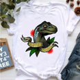 thumbnail image 3 of Camiseta con estampado de letras de Jurassic Park con purpurina para mujer, ropa Harajuku Kawaii, camiseta de dinosaurio R-Rex, camisetas de verano para mujer, 3 of 5
