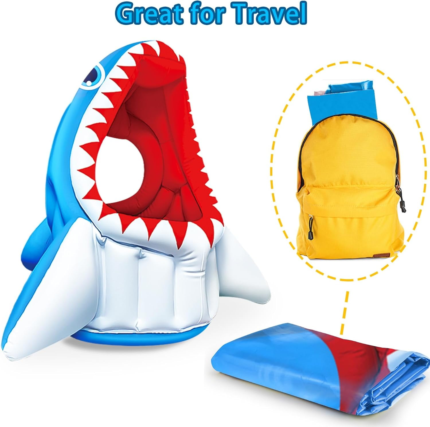 Inflatable Pool Toys, Basketball Football Head Hoop Toss Floats Shark Toy, Outdoor Water Game Activities Cool Toys for Boys Kids Adults Family, Swimming Pool Party Water Carnival Pool Float Toys