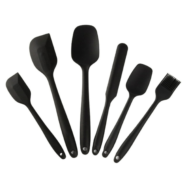 CAROOTU 6Pcs Silicone Spatulas Set Heat Resistant Non-stick Baking Utensils Sets for Cooking Baking Mixing Kitchen Supply