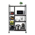 thumbnail image 6 of Backer's Rack Utility Microwave Oven Stand with Storage Shelves Push-Pull Drawers, Modern 4-Tier Wood Metal Kitchen Storage Rack Walnut, 6 of 9