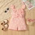 thumbnail image 2 of Mercatoo Baby Girl Summer Romper Ruffle Sleeve Flowers Suspender Shorts Jumpsuits Girls Holiday Bodysuit Clothes Sets, 2 of 8