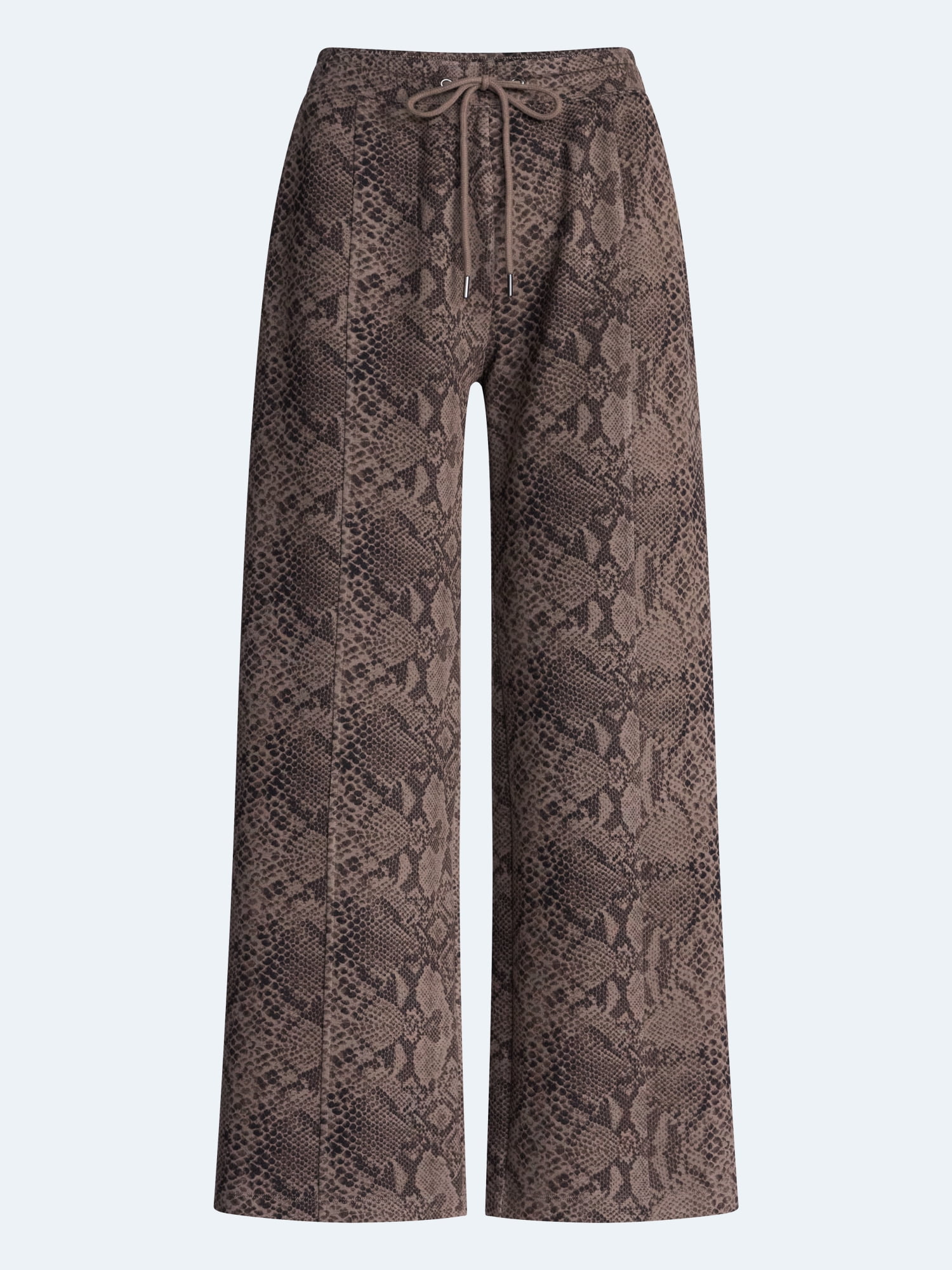 Scoop Women's and Women's Plus Scubaknit Wide Leg Tie Waist Seamed Pants, Regular, Short Lengths, Sizes XS-4X