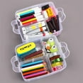 thumbnail image 2 of Casewin 3-Tier Stackable Storage Container Box with 18 Compartments, Plastic Organizer Box for Arts and Crafts, Toy, Fuse Beads, Washi Tapes, 6.5*6.5*5.11inch, 2 of 7