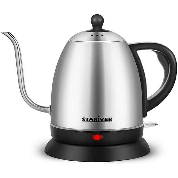 Electric Kettle Gooseneck Kettle, 1L Water Boiler, BPA-Free, Pour Over Tea Pot Stainless Steel for Coffee & Tea with Fast Heating, Auto-Shut Off and Boil-Dry Protection Tech