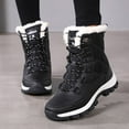thumbnail image 3 of Mepaouo Womens Winter Snow Boots Waterproof Mid Calf Warm Insulated Lace up Boots(Black,7.5), 3 of 7