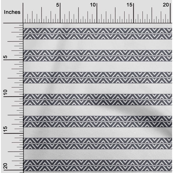 oneOone Cotton Jersey Gray Fabric Stripe & Chevron Geometric Sewing Craft Projects Fabric Prints By Yard 58 Inch Wide