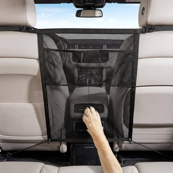 Dog Car Barrier,Dog Car Net Barrier with Mesh Organize,Pet Divider Fit Car/SUV/Truck
