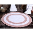 thumbnail image 2 of Saffron Fabs  Soft Cotton, Reversible, Two-tone Pattern, 200 GSF 36-inch Round Bath Rug Coral/White, 2 of 5