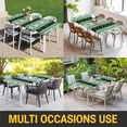 thumbnail image 5 of Green Black Southwest Table Cloths for 3 Foot Rectangle Tables, Farmhouse Aztec Boho Ethnic Art Patio Waterproof Elastic Fitted Tablecloths, Washable Rectangular Table Cover for Camping, 5 of 8