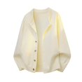 thumbnail image 4 of Chiccall Mens Sweater Crewneck Button Down Long Sleeve Knit Sweater Loose Fit Casual Tops, 4 of 5