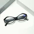 thumbnail image 7 of Women Small Egg Designer Reading Glasses 3.50 Black Spring Hinges Blue Light Blocking Oval Readers +3.5, 7 of 7