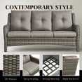 thumbnail image 5 of Gymojoy 6-Piece Outdoor Patio Furniture Set with 41" Gas Fire Pit Table, PE Wicker Sectional Sofa & Lounge Chair, 4" Thick Cushions – Perfect for Garden, Yard, or Porch, 5 of 13