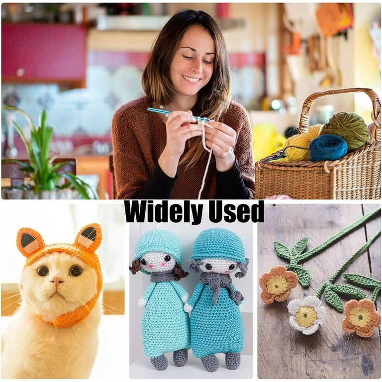Craftbud 73 Piece Beginners Crochet Kit with Crochet Hooks Yarn Set,  Premium Bundle Includes Yarn Balls, Needles, Accessories Kit, Canvas Tote  Bag for