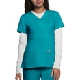 thumbnail image 1 of Grey's Anatomy Women's Junior Fit Mock Wrap Nurse Scrub Top - 4153, 1 of 2