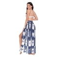thumbnail image 3 of FORMRS Womens Long Sarong Beach Wrap Semi-Sheer Bikini Skirt Bathing Swimsuit Cover Up, Blue Cats and Hearts, 3 of 7