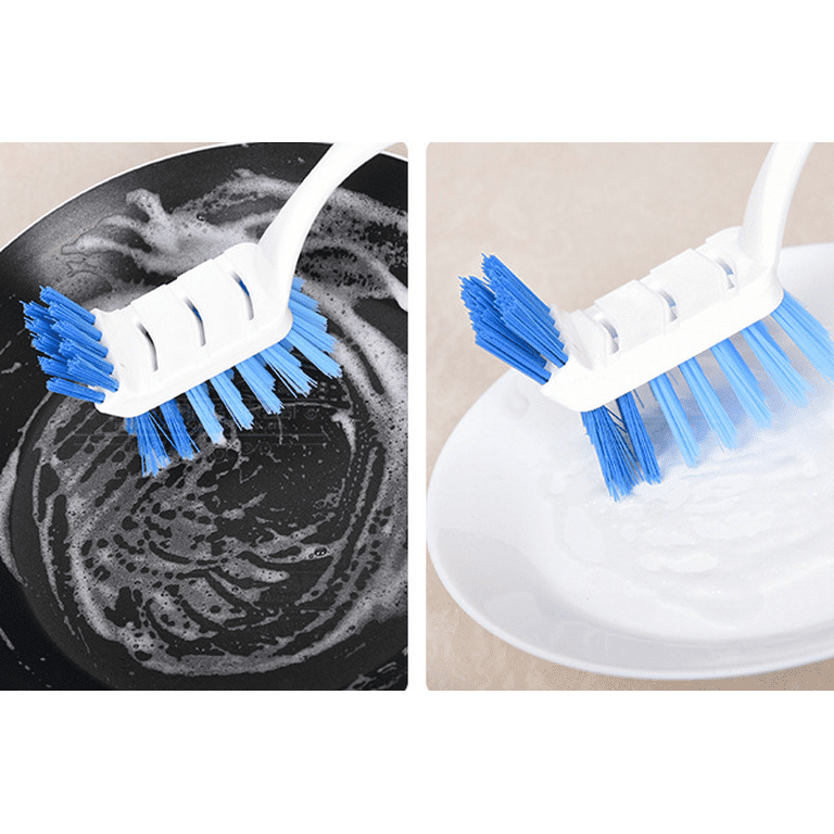 Amazer Dish Brush with Handle, 2 Pack Kitchen Scrub Brushes for Cleaning,  Dish Scrubber with Stiff Bristles for Sink, Pots, Pans