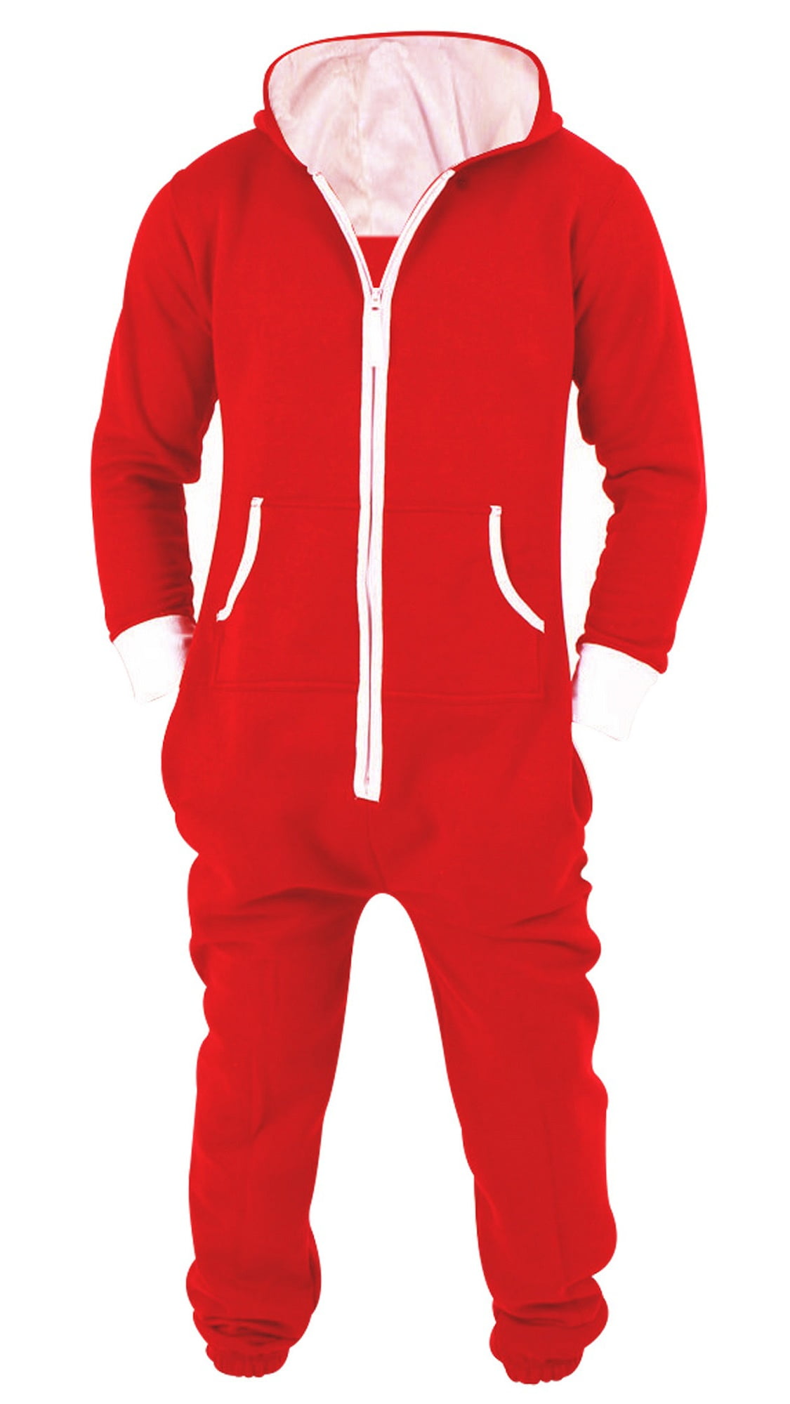 Mens One Piece Pajamas Adult Plain Jumpsuit non Footed Lightweight