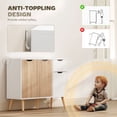 thumbnail image 4 of HOMCOM Buffet Armoire de Rangement avec Tiroir, Blanc et Bois Naturel, 4 of 7