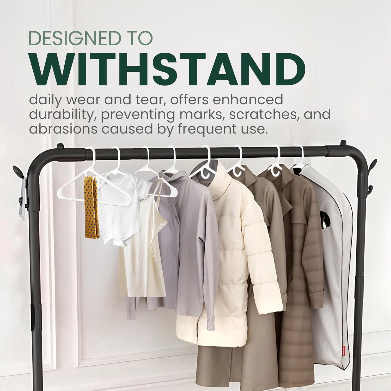 HevraCom 50-Pack Family Plastic Clothes Hangers White